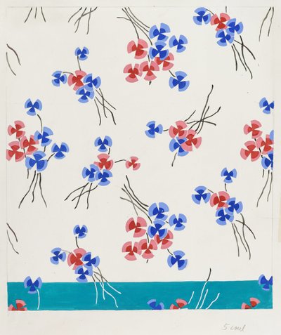 Design for Fabric to Be Printed with Five Colors by Unbekannt Unbekannt